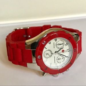 Michele Tahitian Jelly Bean Red Watch, Authentic